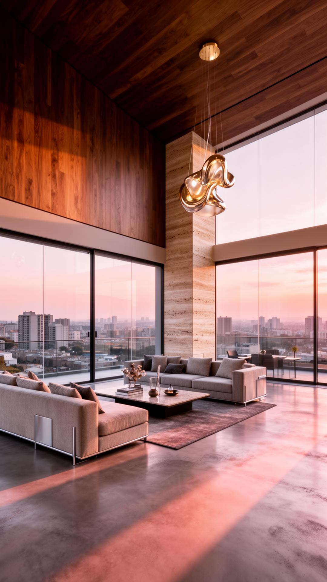 Double-height penthouse with skyline glass